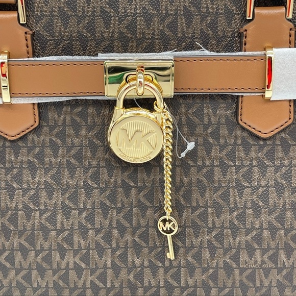 Michael Kors Medium Hamilton Satchel Bag Brown - Picture 3 of 13